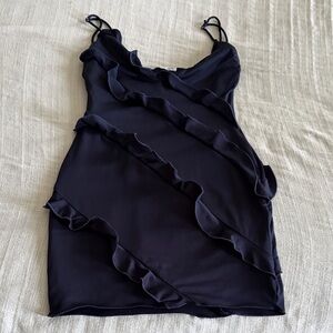 Lucy in the Sky Navy Ruffle Dress 💋